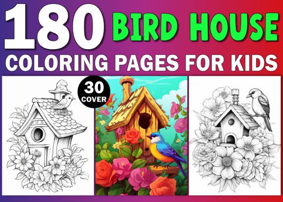180 Bird House Coloring Pages for Kids