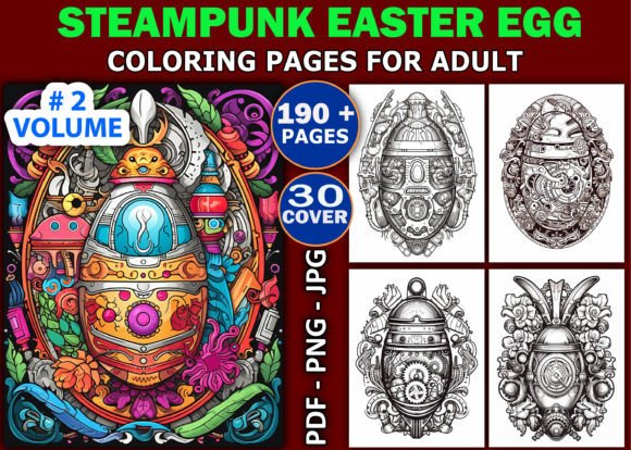 190 Steampunk Easter Egg Coloring Pages