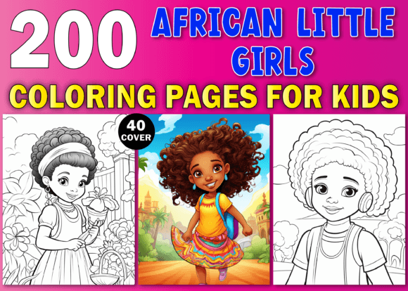 200 African Little Girls Coloring Pages