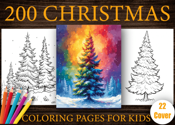 200 Christmas Tree Coloring Pages: A Creative Resource for Educators, Families, and Self-Publishers