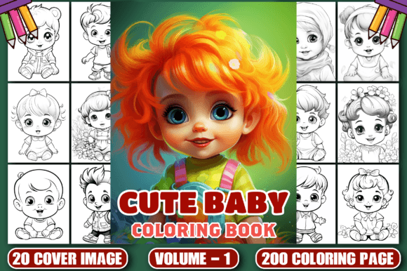 200 Cute Baby Coloring Pages for Kids V1