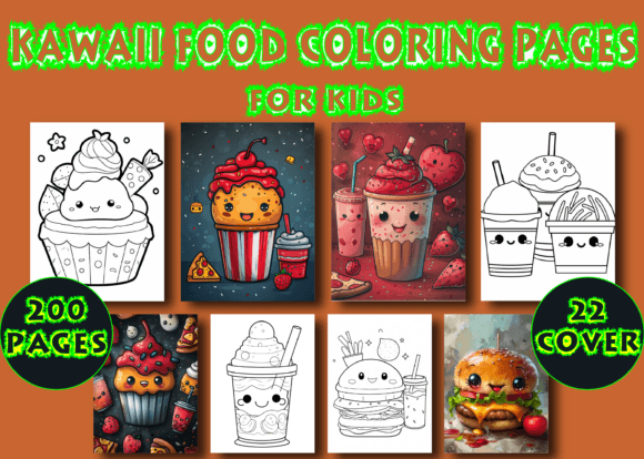 200 Kawaii Food Coloring Pages for Kids