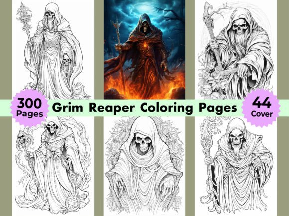 300 Grim Reaper Coloring Pages for Adult