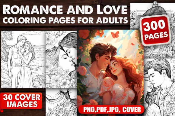 300 Romance and Love Coloring Pages