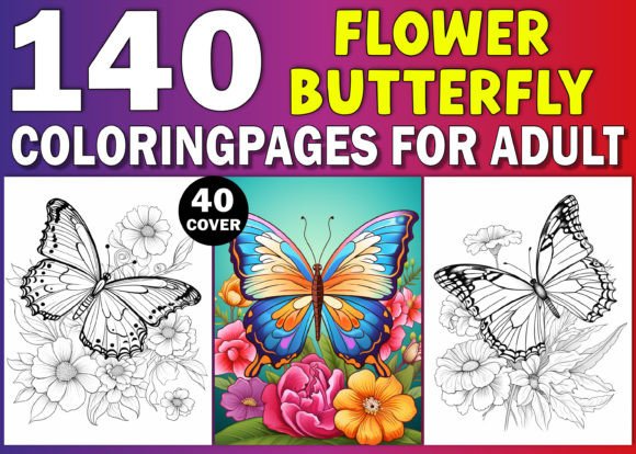 Adult Flower Butterfly Coloring Pages
