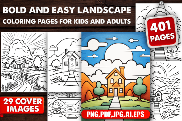 Bold and Easy Landscape Coloring Pages: A Creative Resource for Kids, Adults, and Entrepreneurs