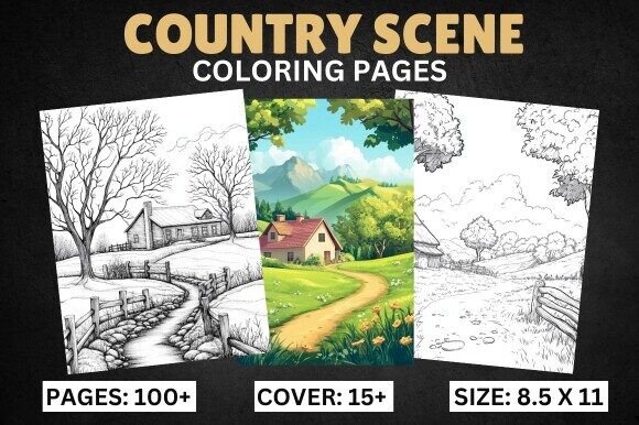 Country Scenes Coloring Pages for Adults