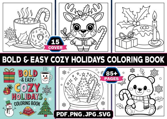 Cozy Holidays Bold Easy Coloring Book