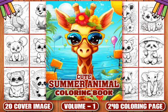 Cute Summer Animal Coloring Pages V-1
