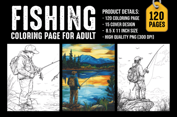 Fishing Coloring Pages for Adults