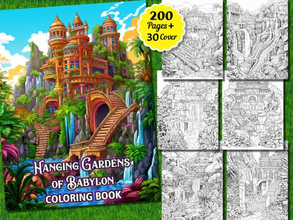 Hanging Gardens of Babylon Coloring Pages: A Creative & Educational Resource for Adults and Designers
