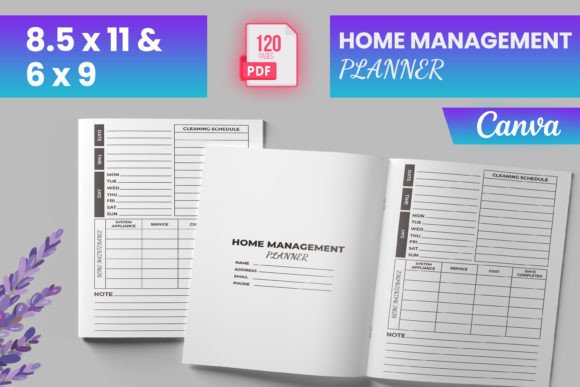 Home Management Planner Canva KDP