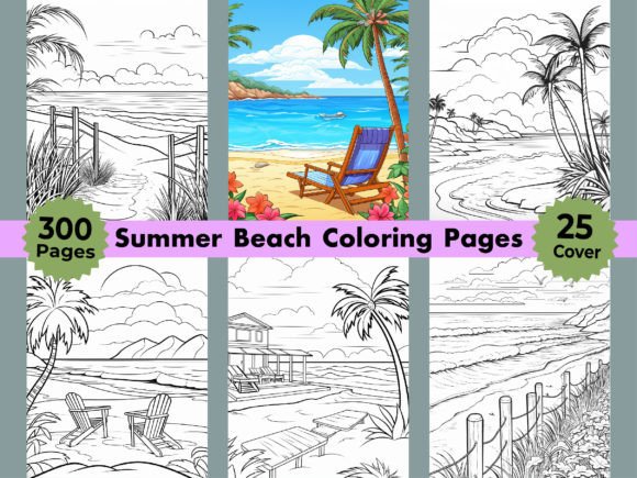 Summer Beach Coloring Pages for Adults
