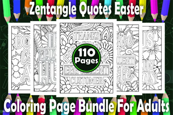 Zentangle Quotes Easter Coloring Pages
